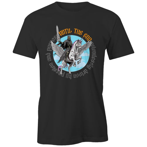 “Ride the Love Pony” on Black Organic Tee