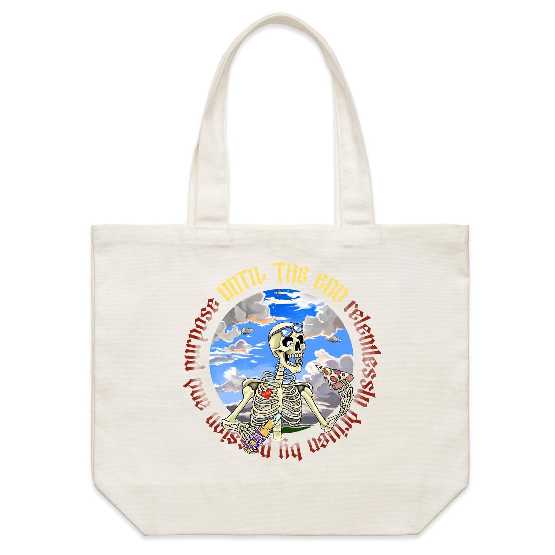 “Pizza Until The End” Limited Edition Shoulder Canvas Tote Bag